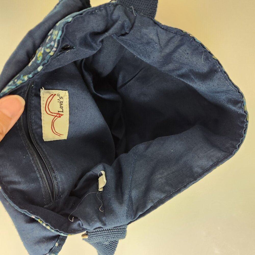 Levis Bag Womens Blue Micro Floral Corduroy Vintage Shoulder Y2K Jean Pockets - Picture 11 of 16